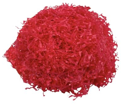 1kg Red Shredded Tissue Paper for Hampers, Soft to the Touch, Ideal Hamper Filling, Christmas, Baby Shower and Gift Packaging Filler