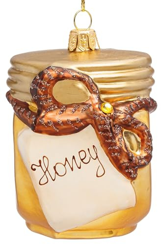 SIKORA Honig Glas besondere Weihnachtskugel Glas Weihnachtsmann Christbaumschmuck Deko Figur Weihnachten Anhänger Ornament - Premium Line - BS069