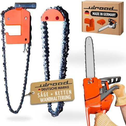 ULROAD Halterung für Kettensäge + Ketten + Werkzeug I Passend für Stihl Husqvarna Dolmar I Sägeketten Halter Wandhalterung