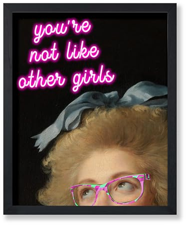 You're Not Like Other Girls Druck, Pink Neon Poster, Altered & Pop Art, Trendy Geschenk für Männer & Frauen, Wanddekoration für Schlafzimmer, Wohnzimmer oder Büro, Ungerahmter Leinwand Druck