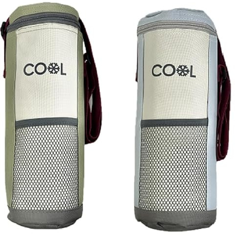 Lot de 3 sacs isothermes pour bouteilles jusqu'à 1,5 l - Dimensions : 12 x 32 cm - Avec bandoulière réglable - Idéal pour les déplacements