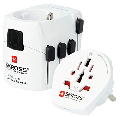 SKROSS | 1.103175 | PRO - World | Universal Reiseadapter für Steckdose - Spannung und Leistung 100V - 630W / 250V - 1575W. Anti-Stromschlagschutz