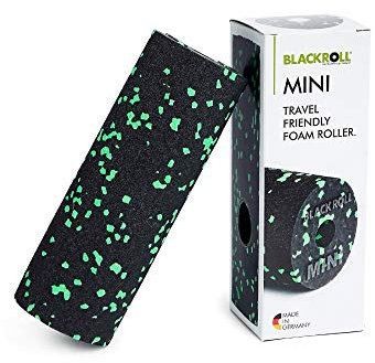 BLACKROLL® Mini rouleau pour fascias (15 x 5 cm), petit rouleau de fitness pour auto-massage, rouleau de massage pratique pour les déplacements, au bureau ou à la salle de sport, dureté moyenne,