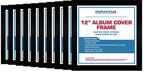 Retro Vinyl LP Record Album Square Black Frame 30cm/12 Cover Sleeve - 10 Pack