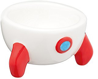 KitchenCraft Ceramic Rocket-Shaped Novelty Egg Cup, 6 x 6 x 3.5 cm (2.5 x 2.5 x 1.5) - White / Red
