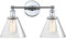 Phansthy Wandleuchte wandlampe 2 Flaming Klar GlasTrichter Wandleuchte Vintage Industrie innen Modern Wandbeleuchtung Loft-Wandlampe Küchenwandleuchte(Chrome Farbe)