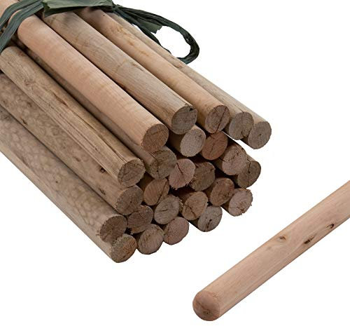 marko 4FT/120cm Wooden Broom Handle Snow Shovel Scoop Brush Replacement Spare Sticks (25mm - Pack of 25)