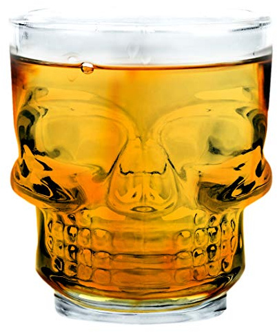 Nerthus FIA 471 4er Set Totenkopf Kristallgläser für Whisky, Vodka, Likör