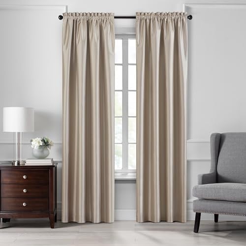 Elrene Home Fashions Colette Verdunkelungsvorhang aus Kunstseide, 132 x 241 cm, Taupe