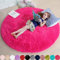 Tapis rond moelleux à poils longs pour chambre de fille, décoration de chambre d'enfant, esthétique, tapis pelucheux à poils longs pour salon, crèche, dortoir, salle de classe, adolescent, rose vif