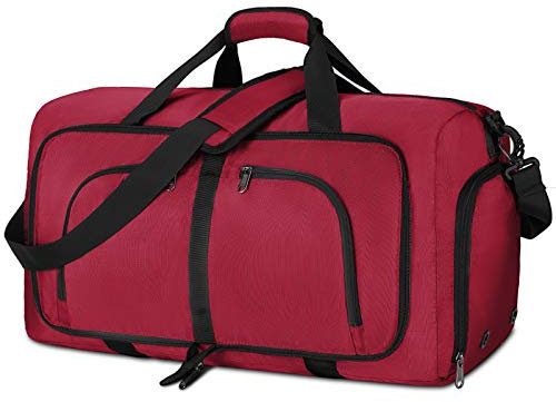 NEWHEY Faltbar Reisetasche Groß 40L 65L 80L Sporttasche Herren Damen mit Schuhfach Leichter Weekender Übernachtung Tasche für Reisen Gym Duffel