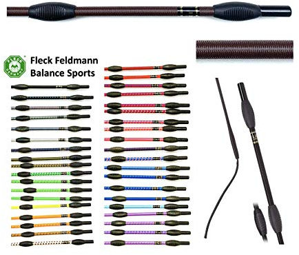 JA Horse Fleck Feldmann Balance Sports Dressurgerte Gerte Reitgerte (130 cm, Dunkelbraun Mokka)