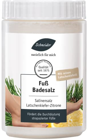 Saunabedarf Schneider - Fuß-Badesalz mit Latschenkiefer-Öl, Salz für Fußbad, 1000g