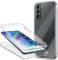 Hülle für Samsung Galaxy S21 FE 5G Handyhülle 360 Grad, Transparent Full Schutz Kratzfest Dünn Durchsichtige Case Silikon Schutzhülle, Hart PC Zurück + Weich TPU Vorderseite
