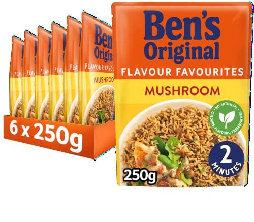 Ben's Original Mushroom Microwave Rice, Bulk Multipack 6 x 250 g pouches