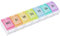WELLGRO Tablettenbox für 7 Tage - Pillendose - 1 Fach pro Tag - Klappdeckel mit Druckverschluss - Material BPA-freier Kunststoff (PP) - Farbe wählbar, Farbe:Bunt