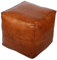 Casa Moro Orientalisches Leder-Sitzkissen Pouf Sunyata braun mit Füllung 45x45x45 cm (Breite/Tiefe/Höhe) Echt-Leder Sitz-Hocker quadratisch edel Polsterhocker HH2813