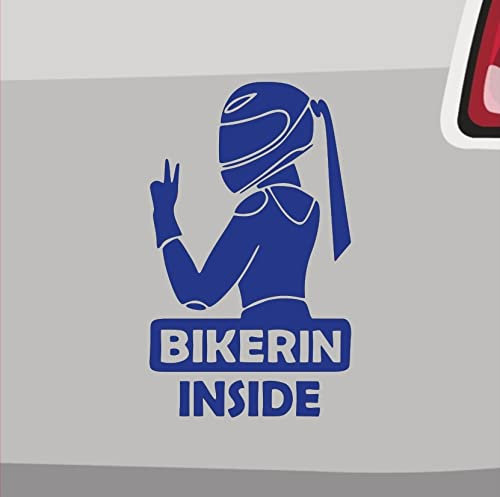 Bikerin Inside Aufkleber -6 Größen 21 Farben- Respekt Frau Girly Power Girl Bike