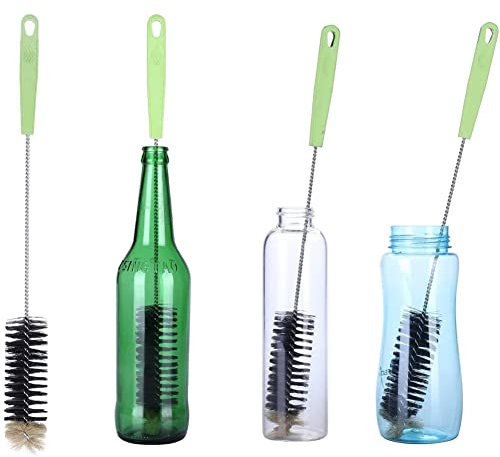 Yicare 40CM Flaschenbürste Ideal zum Reinigen von Schmaler Hals Flaschen BZW Gefäßen mit Bierflaschen, Einkochglas, Wein, Krug, Vorratsgläser, Kombucha, Karaffen, Dekanter, Brauerei
