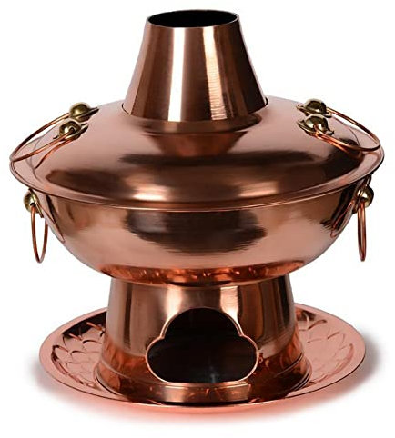 TSTSM Copper hot pot thick pure copper charcoal copper hot pot hot pot shabu-shabu full copper hot pot-28cm