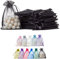 Soul Projekt [100 STK. Organzasäckchen mit Kordelzug für Hochzeiten, Schmuck, Geburtstage, Bastelarbeiten, Kristalle, Süßigkeiten, Gastgeschenke. Schwarz Organza Bags Black 10x15 x100
