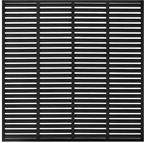 Lamellenzaun WPC, 180x180 cm Dunkelgrau, Sichtschutzzaun aus WPC und PVC, für Abgrenzung und Windschutz im Außenbereich