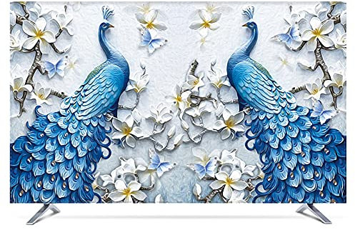 TV Cover Cover Sun Protection Computer Monitor Protector for Wall Hanging Desktop Curved Type Screen Soft Fabric Craft Tv cover (Color : D, Specification : 80 inch)