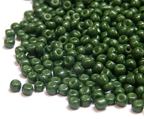 Perlin Rocailles Glasperlen Indianerperlen Saatperlen Pony Perlen 2mm 11/0 Seed Beads 6500 Stk (Dunkel Grün)