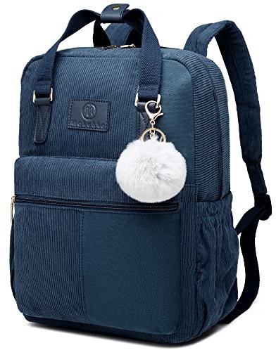 Makukke Rucksack Damen&Herren, Cord Daypack Anti-Theft Tasche Casual Schultasche Citytasche, für Schule Lässige täglich,Blau