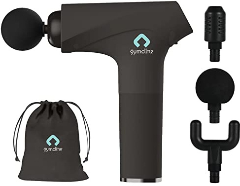 GYMCLINE Compact Massage Gun 2, Grey - Premium Portable Percussion Muscle Massager for Everyday Travel & Deep Tissue Recovery