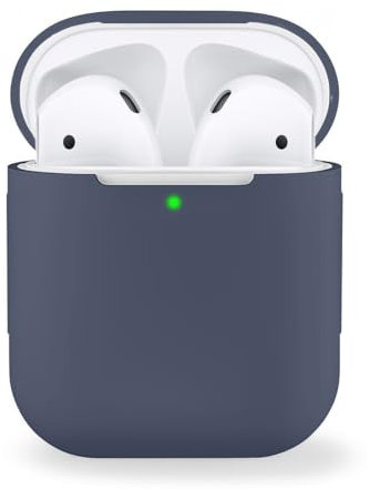 MyGadget Cover in Silicone Morbido Custodia Compatibile con Apple AirPods 1 e 2 Generazione - Case per Cuffie Auricolari - Skin in Gomma - Blu Scuro