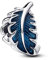 PANDORA Blaue geschwungene Feder Charm aus Sterling-Silber mit Emaille in der Farbe Silber-Blau, PANDORA Moments Kollektion, 792576C01