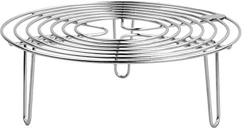 FESSOSKO Auskühlgitter Edelstahl Runde Steamer Rack, Einlegerost Kochständer Dampfgarer Kuchenauskühler, Rund Dämpfen Rack Dämpfeinsatz zum Backen Kochen Braten (20 * 7cm)