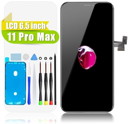 GOLDWANGWANG for iPhone 11 Pro Max Screen Replacement, 6.5 3D Touch Screen Digitizer Display LCD Assembly Repair Tool Kit with Waterproof Seal and Tempered Glass(A2161, A2220, A2218)