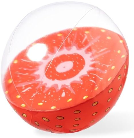 Aufblasbarer Wasserball in verschiedenen Fruchtformen (Melone, Erdbeere, Orange) mit Durchmesser von 28cm von notrash2003 (Erdbeere)