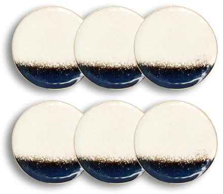 OGO LIVING - Set mit 6 flachen Tellern Katanga 27,5 cm aus weißem Steinzeug – 2614713