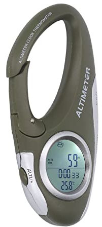 Septpenta Digitales Barometer, Multifunktions LCD Digitalthermometeruhr, Handhöhenmesser für Peilung/Richtung/Uhr/Temperatur/Wettervorhersage und Höhe