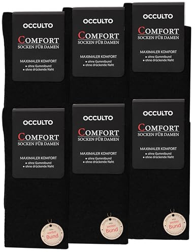 Occulto Damen Socken ohne Gummibund 6er Pack (Modell: Gabi)