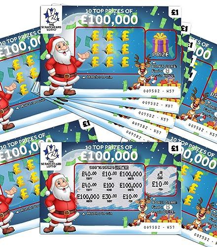 Lot de 12 cartes de Noël à gratter pour loterie, blague, jeux de table, amusants, fausses cartes à gratter