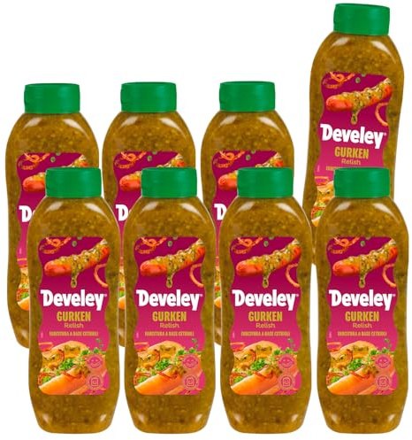 Develey – Gurken Relish – 8er Pack (8 x 875ml) – Knackig-frisch mit Gurke und Zwiebel