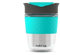 SoleCup. Travel Mug Loose Tea Infuser - Detachable Tea Strainer with Spillproof Lid - BPA-Free Reusable Glass Travel Coffee Cup with Silicone Band (Grey and Blue)