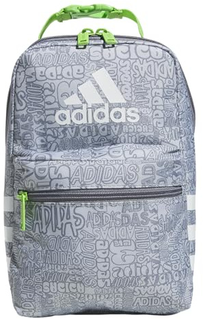 adidas 983578 Santiago Isolierte Lunchtasche, Polyester, Adi Font Madness Stone Grey/Grey/Lucid Lime Green