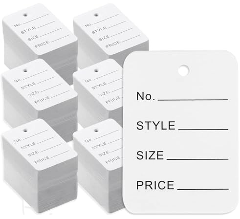 3000 Pcs White Paper Price Tags, 1.94 X 1.38