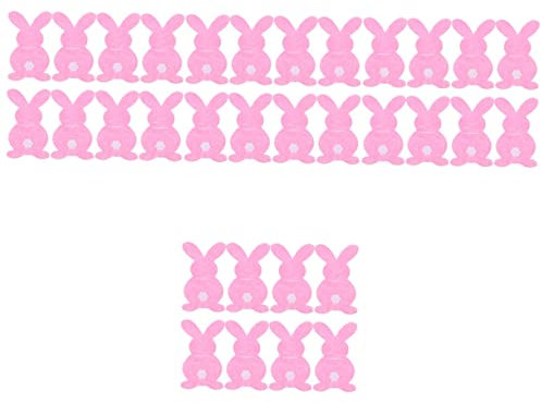 OUNONA 32 Piezas Neceser Flor Conejo Vajilla Navideña Bolsillo para Cubiertos Porta Cubiertos De Tela Tenedor Conejito Bolsa De Vajilla Funda De Bolsa Rosa Banquete Comedor Tela No Tejida