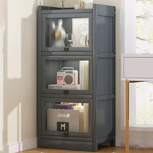 YQMHEZ 3-Level Clear Acrylic Display Case, Acrylic Display Boxes, Dustproof Storage Organizer Showcase, for Collection Bricks Blocks Toys Models Minifigures Building ( Color : Grey , Size : 60*33*100c