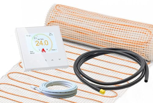 Elektrische Fußbodenheizung Komplett-Set für Fliesenboden UltraPro 200 extra stark mit Thermostat RT-70 WIFI Touch (4 m² - 0,5 x 8 m)