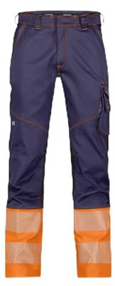 DASSY® Princeton Stretch-Warnschutzbundhose - maat 50 - DUNKELBLAU/NEONORANGE