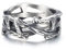 GTHIC Jesus-Dornenkrone-Ringe, Vintage-christliche Ringe für Männer und Frauen, Rankenzweig, Stacheldrahtring, Silber, Glücksring, Schmuck, Geschenk, Größe 14