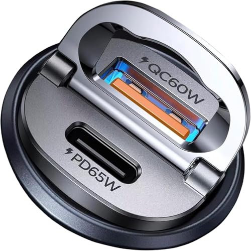 MRGLAS Zigarettenanzünder USB C 125W KFZ Ladegerät [PD65W & QC60W] Schnellladung Mini Ganzmetall USB C Auto Ladegerät 12v Auto Adapter Kompatibel mit iPhone 17 Pro Max Plus Air 16 15,Samsung S25 Ultra