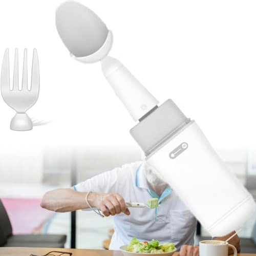 DPQYJPP Cuchara arroz, Cubiertos antiartritis, Cuchara antivibración Inteligente, Cuchara Fija y Tenedor con autoestabilización, para Personas discapacitadas Que padecen Enfermedades